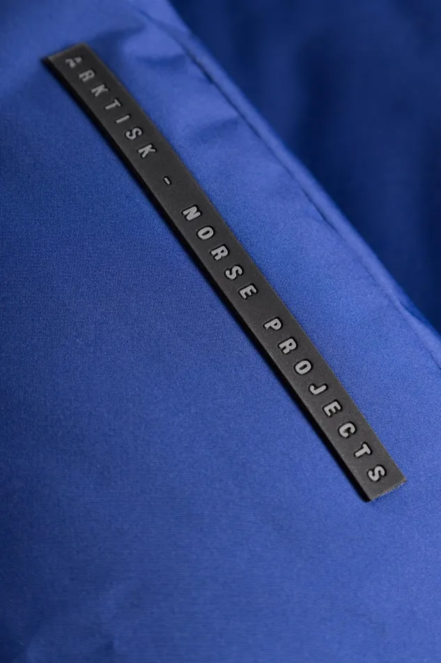 Men Norse Projects Outerwear Stand Collar Short Down Jacket Pertex Shield Cobalt Blue