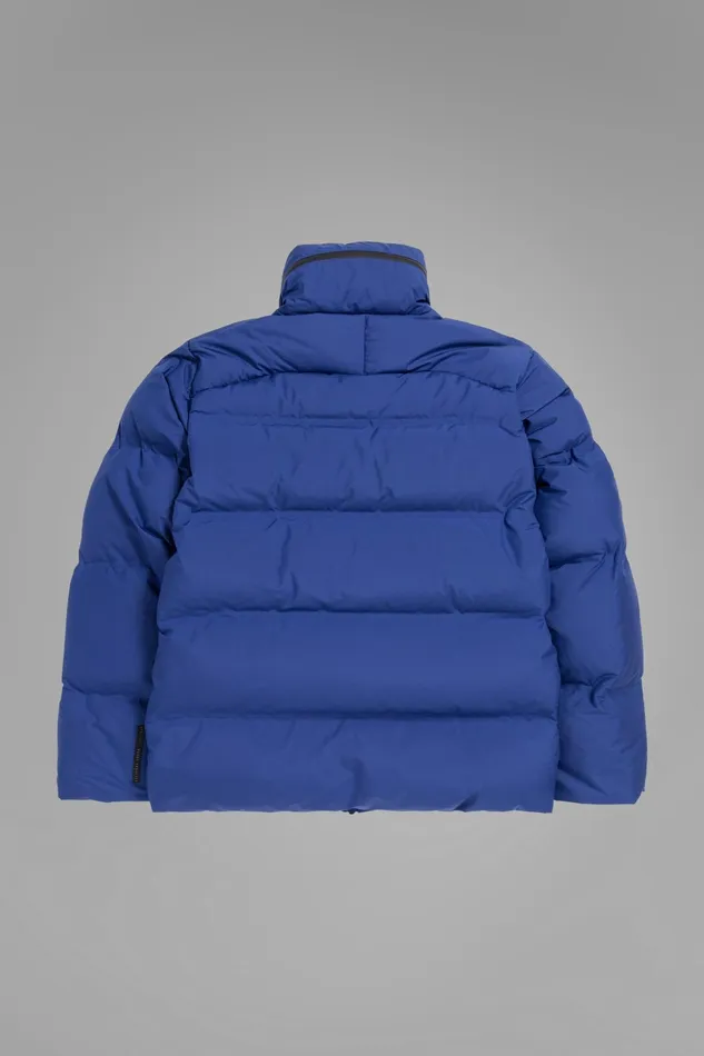 Men Norse Projects Outerwear Stand Collar Short Down Jacket Pertex Shield Cobalt Blue