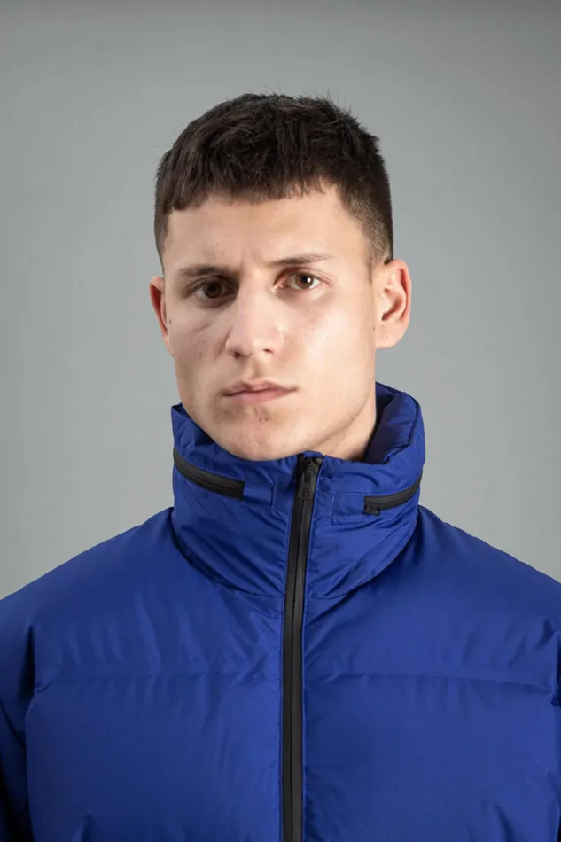 Men Norse Projects Outerwear Stand Collar Short Down Jacket Pertex Shield Cobalt Blue