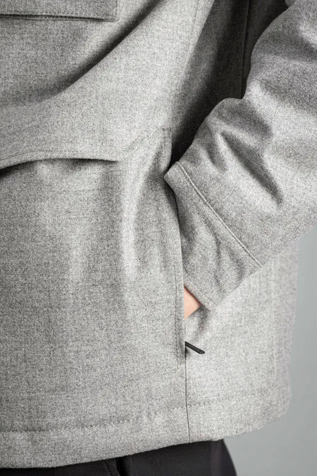 Men Norse Projects Outerwear Technical Field Jacket Loro Piana Clima System Light Grey Melange