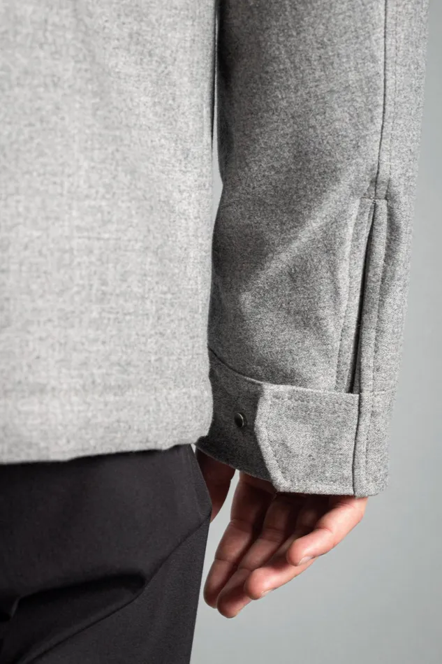 Men Norse Projects Outerwear Technical Field Jacket Loro Piana Clima System Light Grey Melange