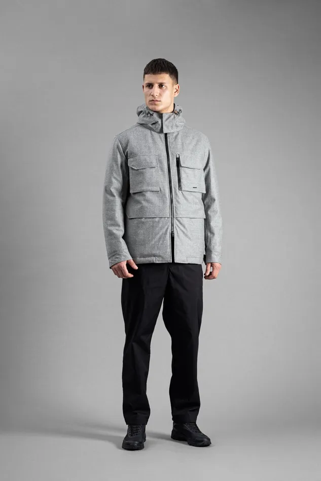 Men Norse Projects Outerwear Technical Field Jacket Loro Piana Clima System Light Grey Melange