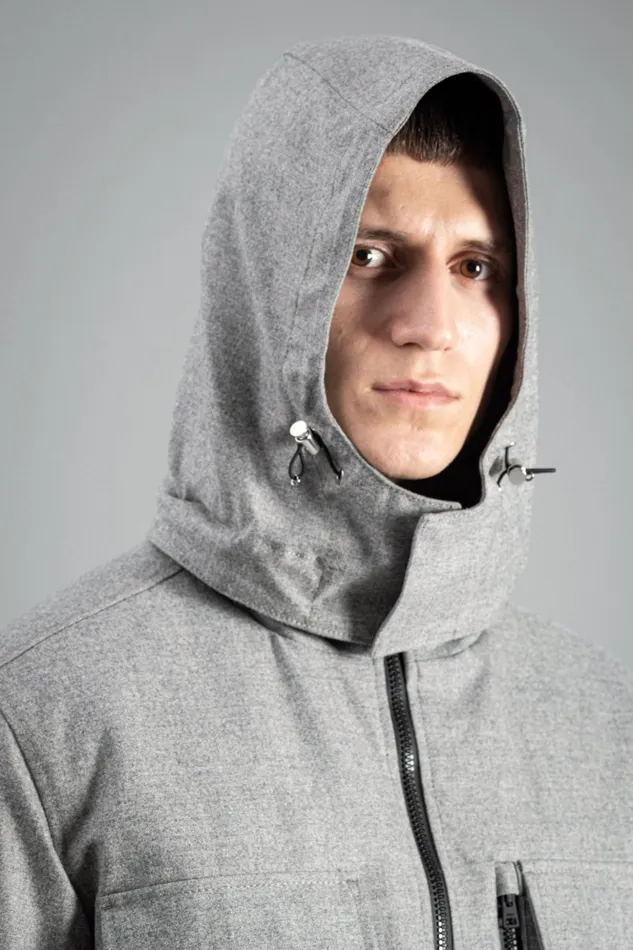 Men Norse Projects Outerwear Technical Field Jacket Loro Piana Clima System Light Grey Melange