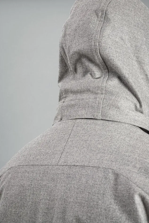 Men Norse Projects Outerwear Technical Field Jacket Loro Piana Clima System Light Grey Melange