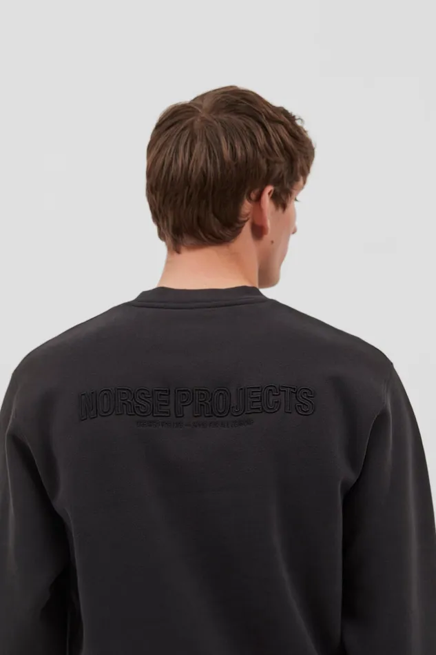Men Norse Projects Sweatshirts Arne Relaxed Fleece N Logo Sweatshirt Black