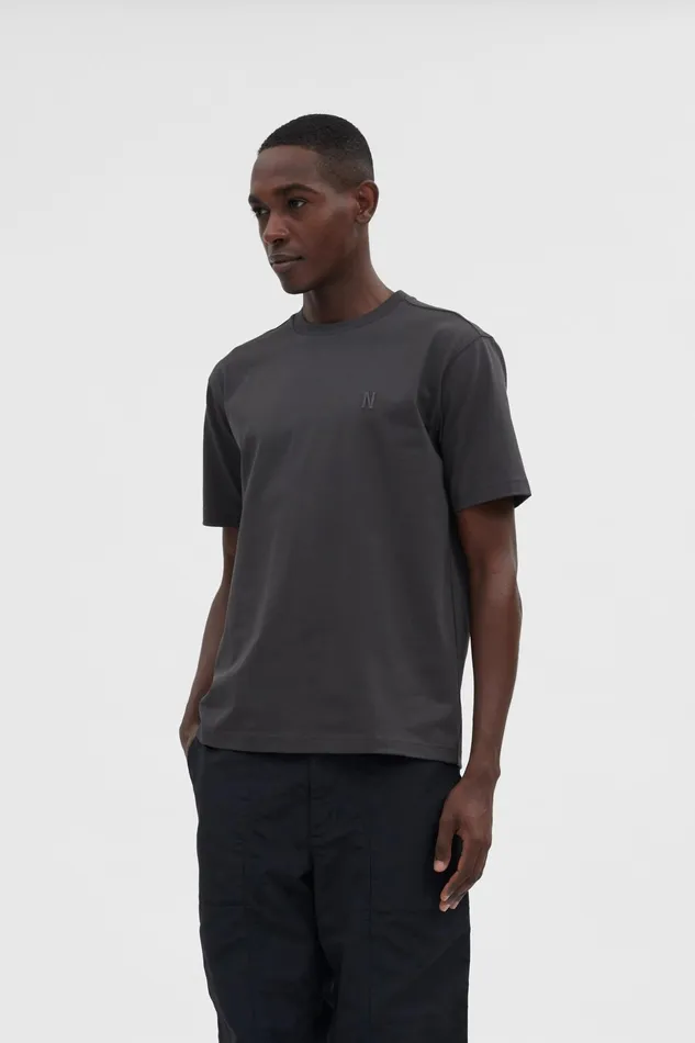 Men Norse Projects TShirts Johannes N Logo Tshirt Battleship Grey