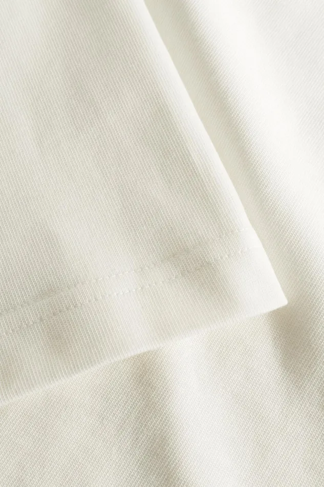Men Norse Projects TShirts Johannes Organic Chain Stitch Logo Tshirt Ecru