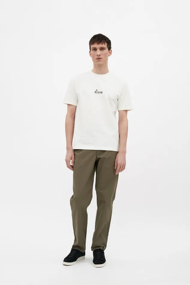 Men Norse Projects TShirts Johannes Organic Chain Stitch Logo Tshirt Ecru