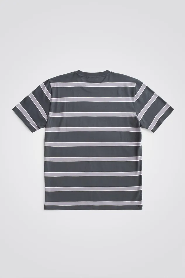 Men Norse Projects TShirts Johannes Organic Multicolour Stripe Tshirt Battleship Grey