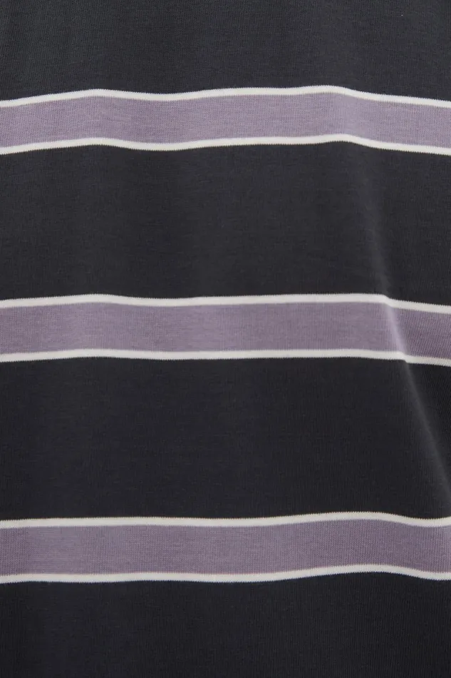 Men Norse Projects TShirts Johannes Organic Multicolour Stripe Tshirt Battleship Grey