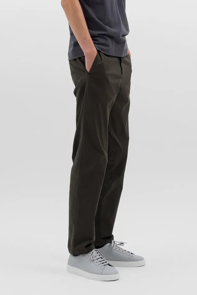 Men Norse Projects Trousers Aros Regular Italian Brushed Twill Chino Beech Green