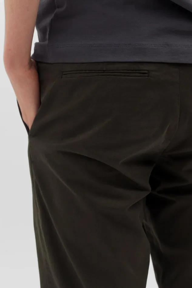 Men Norse Projects Trousers Aros Regular Italian Brushed Twill Chino Beech Green
