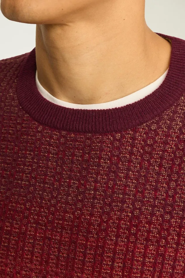 Men Ombre Crew Neck Sweater Burgundy Ombre Bonobos Crew and VNeck Sweaters