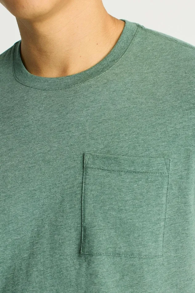 Men Organic Cotton Pocket Tee Heather Dark Green Bonobos Short Sleeve Tees