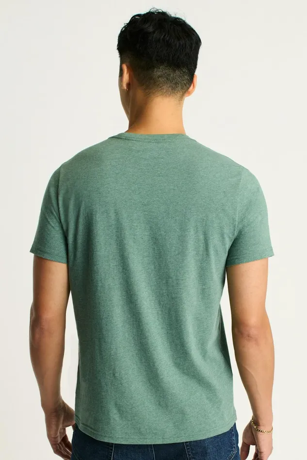 Men Organic Cotton Pocket Tee Heather Dark Green Bonobos Short Sleeve Tees