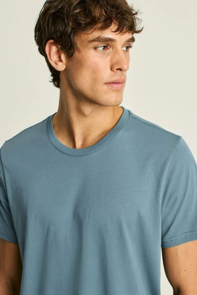 Men Organic Cotton Tee Ocean Blue Bonobos Short Sleeve Tees