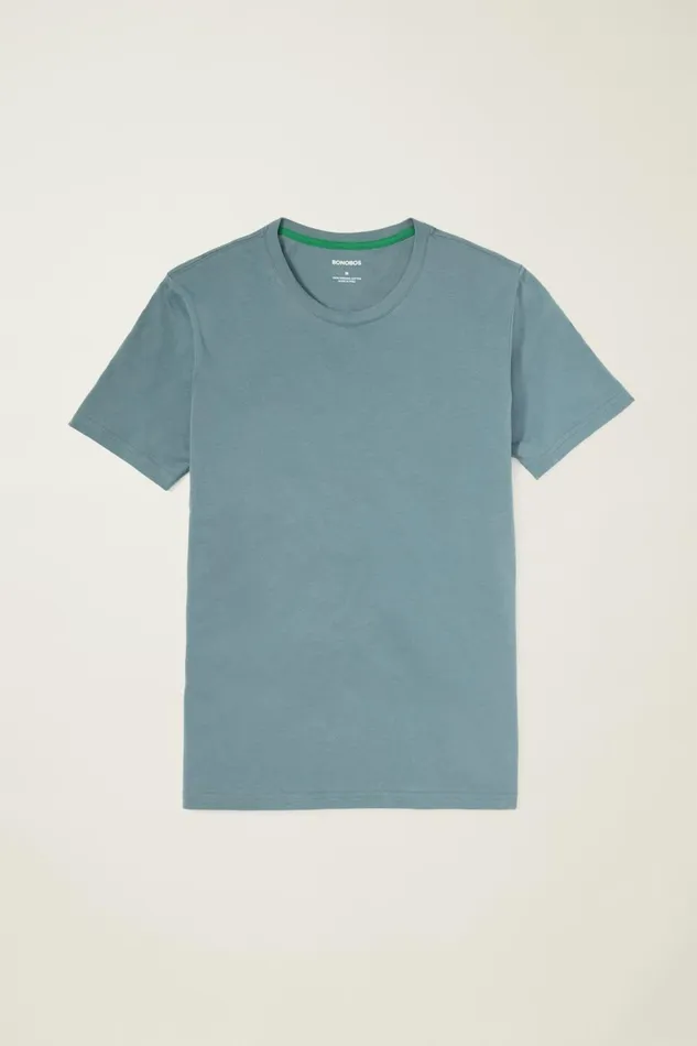 Men Organic Cotton Tee Ocean Blue Bonobos Short Sleeve Tees