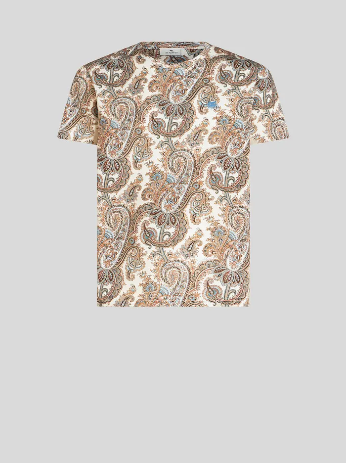Men Paisley Cotton TShirt Etro TShirts
