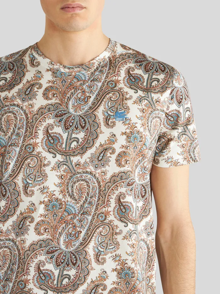 Men Paisley Cotton TShirt Etro TShirts