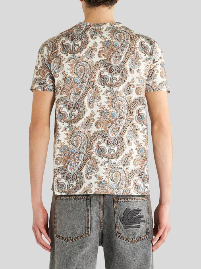 Men Paisley Cotton TShirt Etro TShirts