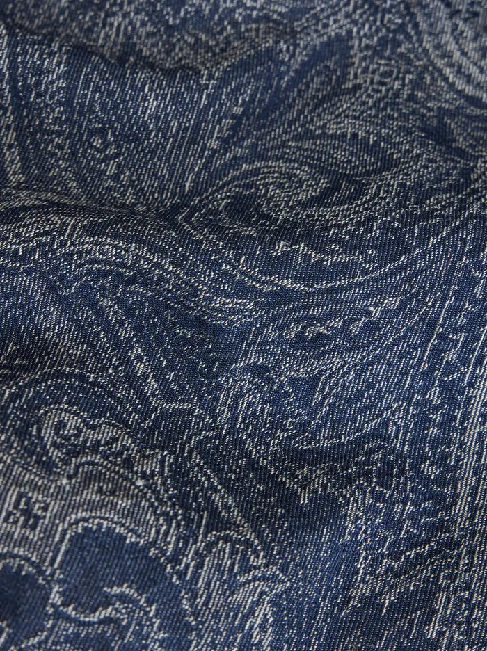 Men Paisley Denim Shirt Etro Shirts