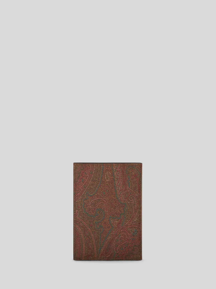 Men Paisley Passport Holder With Pegaso Etro Wallets And Credit Card Holder