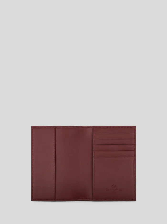 Men Paisley Passport Holder With Pegaso Etro Wallets And Credit Card Holder