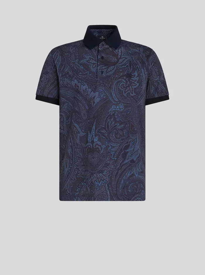 Men Paisley Polo Shirt With Logo Etro Polo Shirts