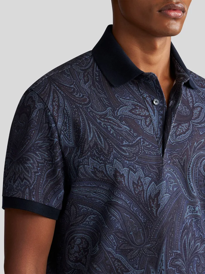 Men Paisley Polo Shirt With Logo Etro Polo Shirts