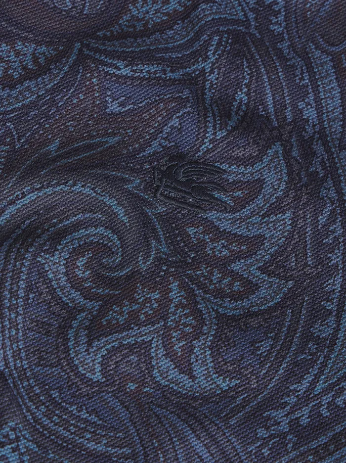 Men Paisley Polo Shirt With Logo Etro Polo Shirts