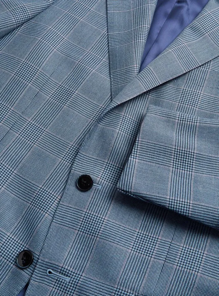 Men Paul Stuart Blazers and Jackets Cashmere Glen Plaid Jacket Blue