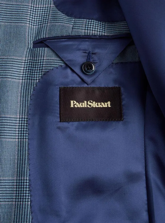 Men Paul Stuart Blazers and Jackets Cashmere Glen Plaid Jacket Blue