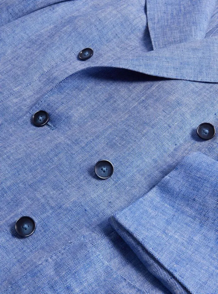 Men Paul Stuart Blazers and Jackets Linen Double Breasted Jacket Blue