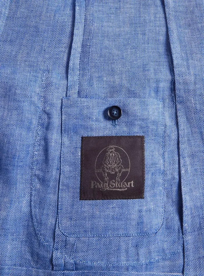 Men Paul Stuart Blazers and Jackets Linen Double Breasted Jacket Blue