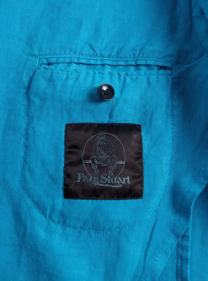 Men Paul Stuart Blazers and Jackets Linen GarmentDyed Jacket Turquoise