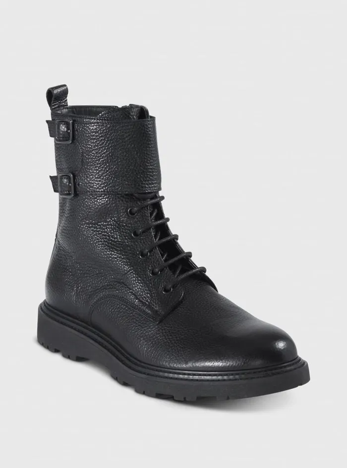 Men Paul Stuart Boots Barton Leather LaceUp Boot Black