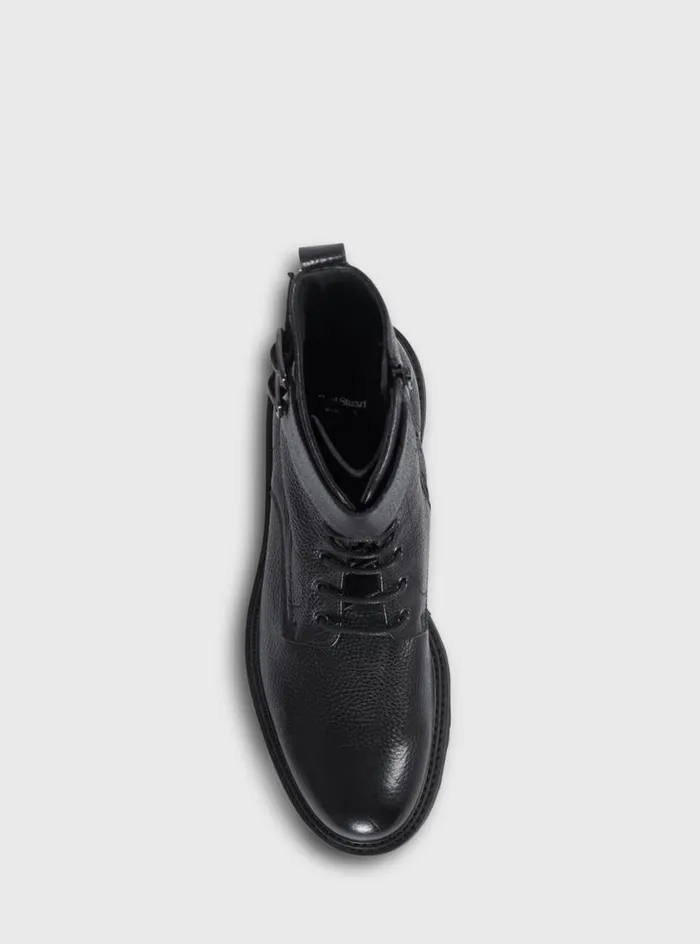 Men Paul Stuart Boots Barton Leather LaceUp Boot Black