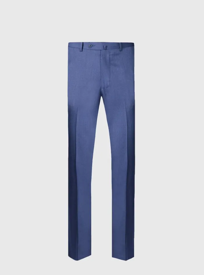 Men Paul Stuart Dress Pants Super 110s All YearWool Dress Trouser Mid Blue