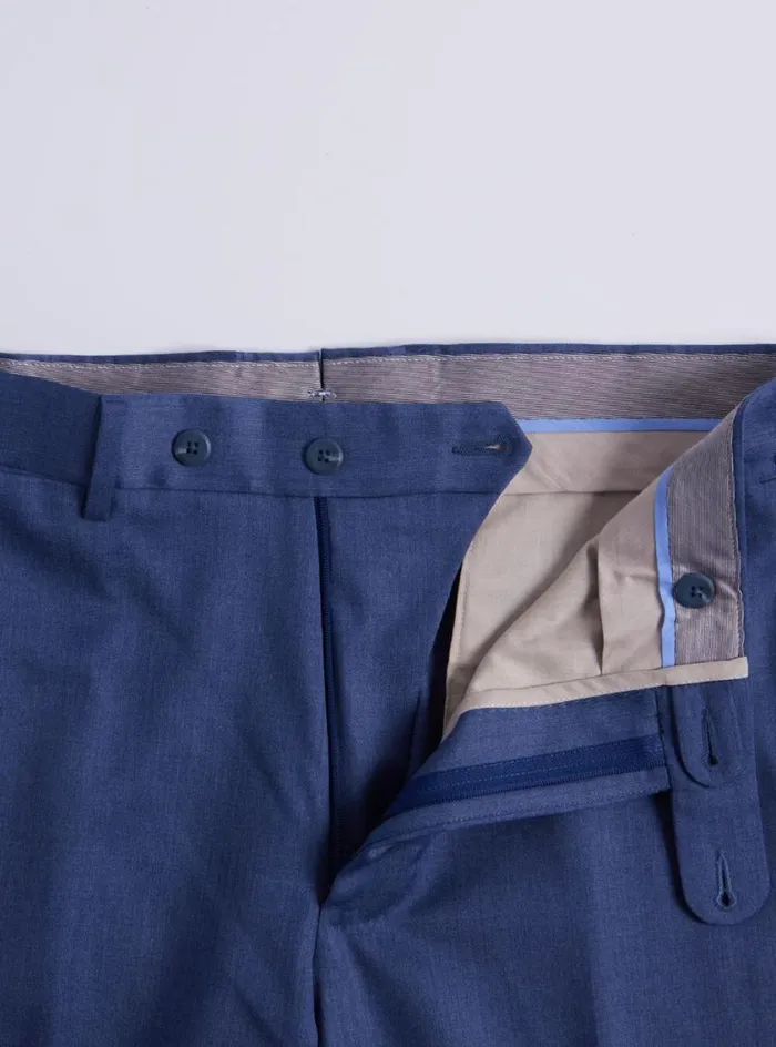 Men Paul Stuart Dress Pants Super 110s All YearWool Dress Trouser Mid Blue
