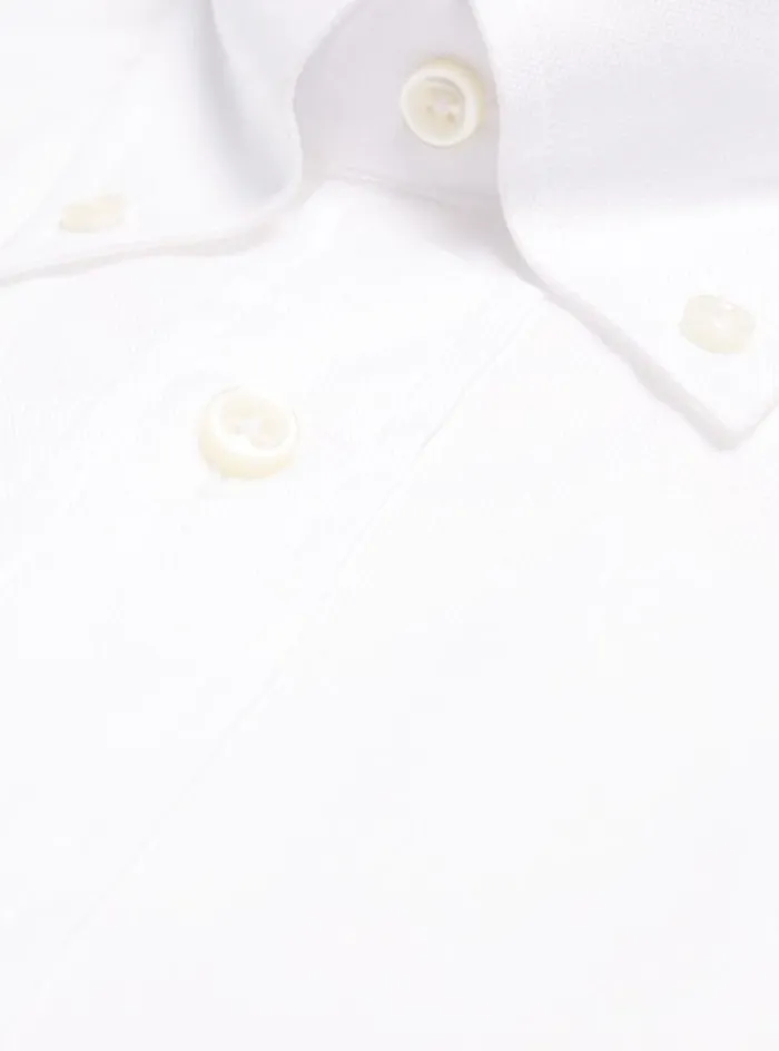 Men Paul Stuart Dress Shirts Super 140s Cotton Button Down Collar Dress Shirt White