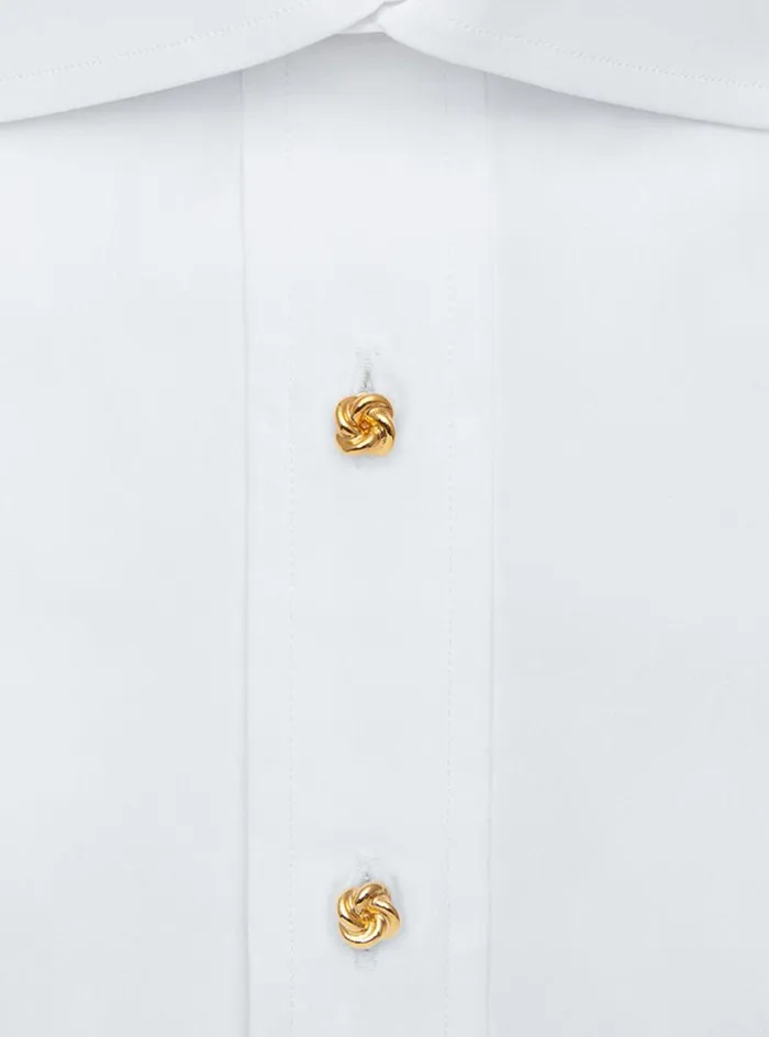 Men Paul Stuart Jewelry Gold Plated Sterling Silver Knot Cufflink and Stud Set Gold