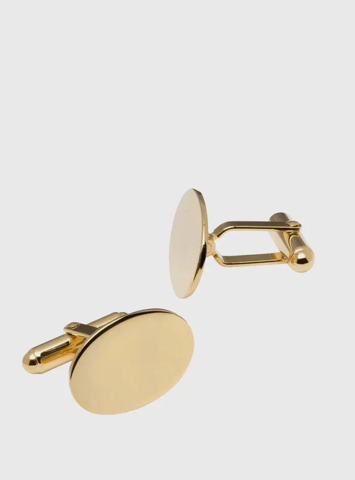 Men Paul Stuart Jewelry Gold Vermeil Oval Cufflinks Gold