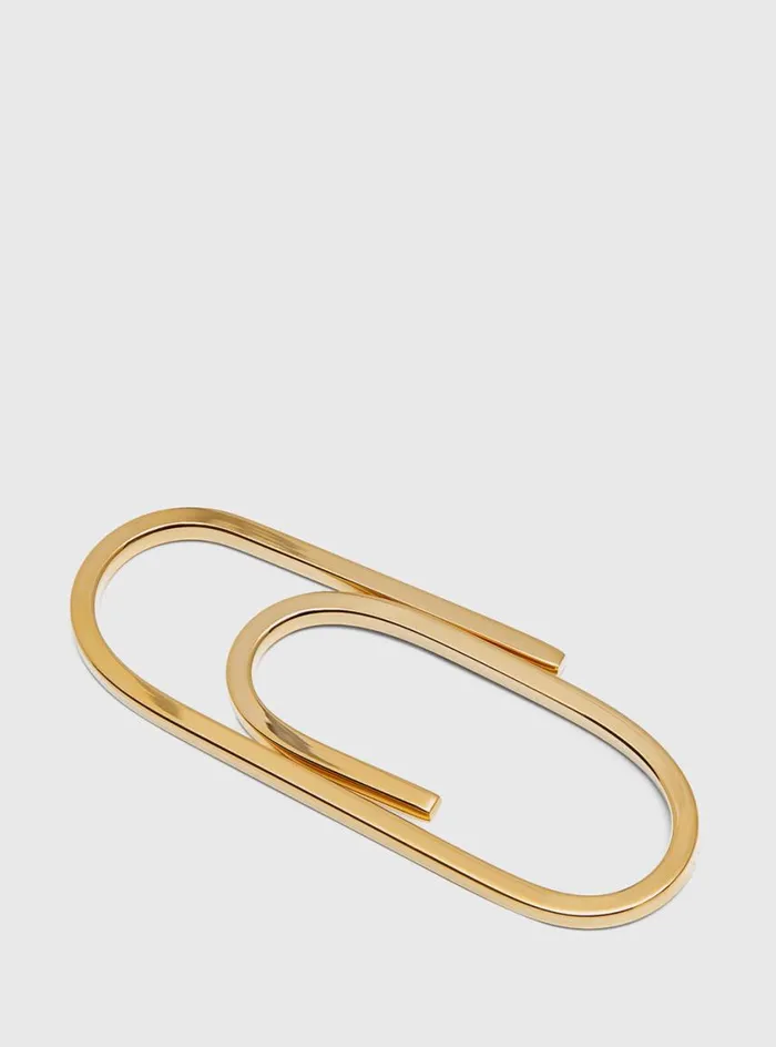 Men Paul Stuart Jewelry Square Wire Money Clip Gold