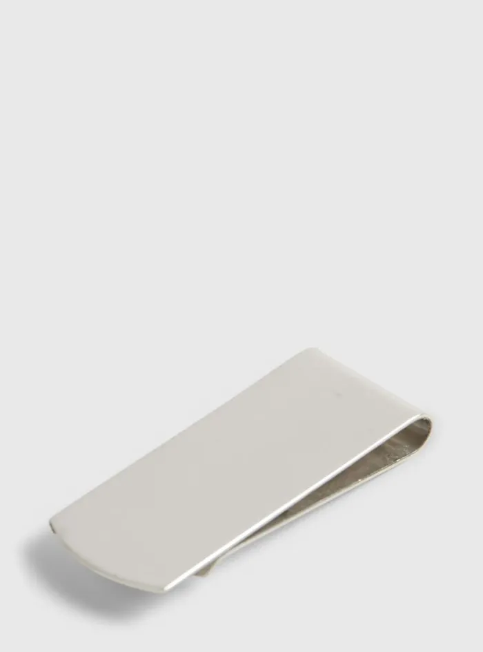 Men Paul Stuart Jewelry Sterling SIlver Engine Turned Money Clip Silver