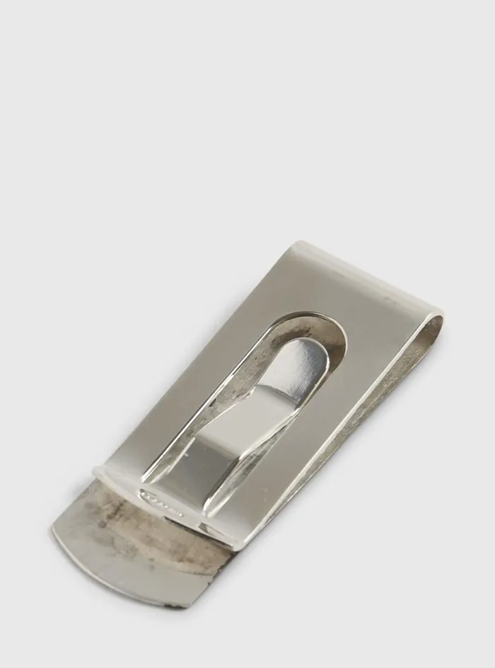 Men Paul Stuart Jewelry Sterling SIlver Engine Turned Money Clip Silver