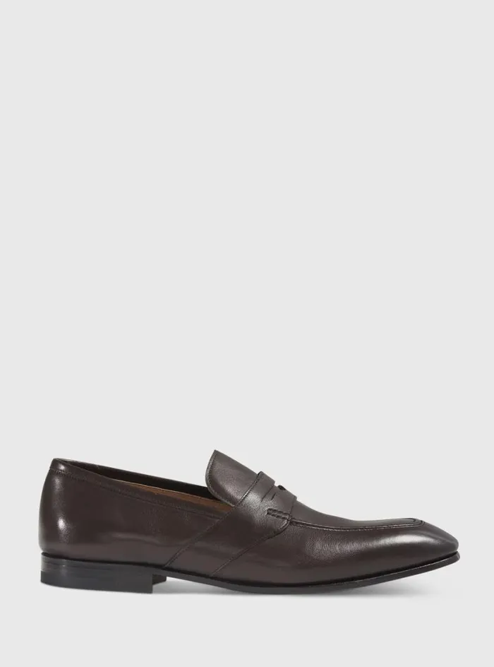 Men Paul Stuart Loafers Chicago Leather Penny Loafer Dark Brown