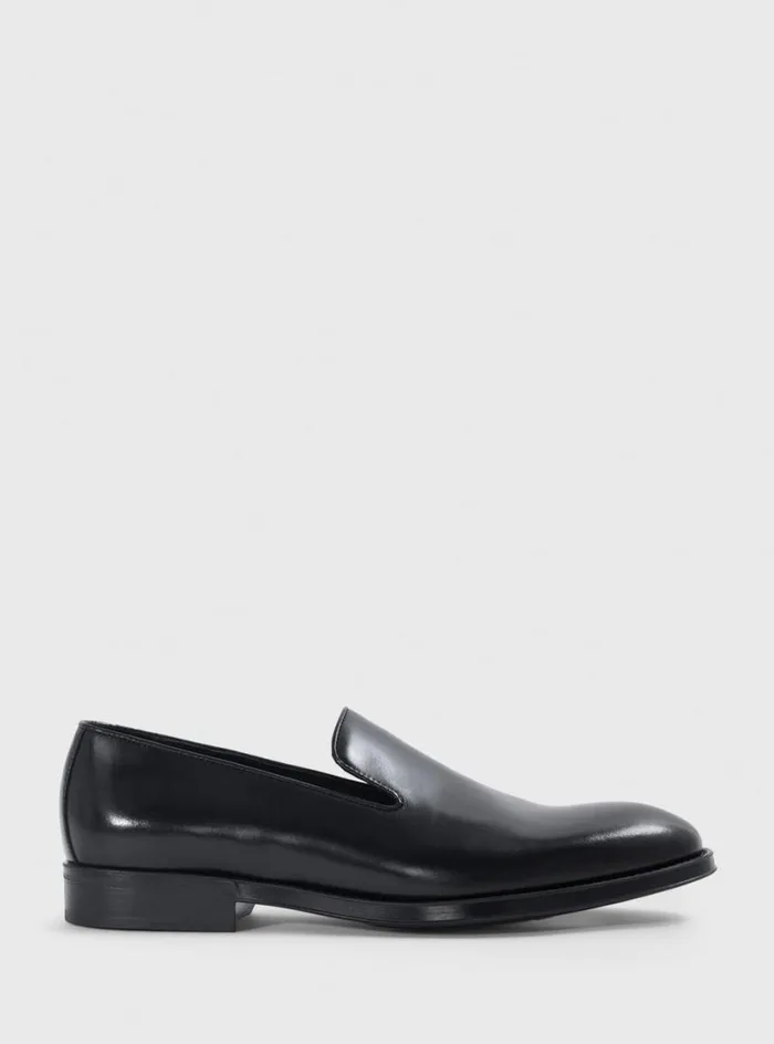 Men Paul Stuart Loafers Crest Leather Loafer Black