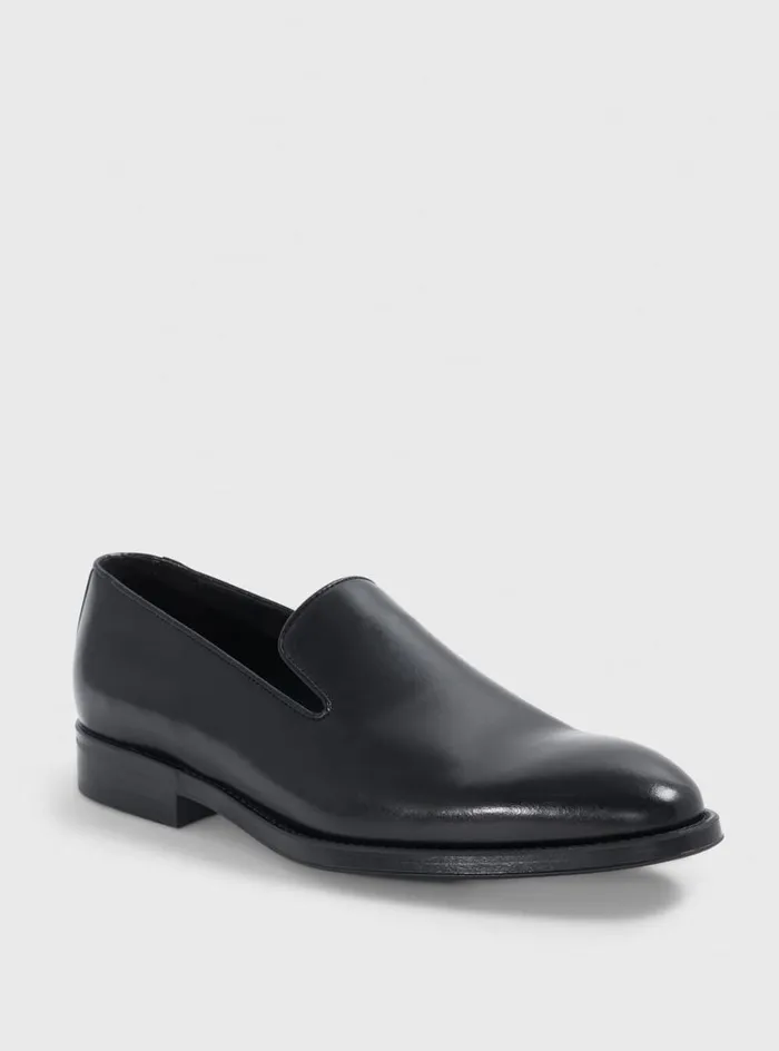 Men Paul Stuart Loafers Crest Leather Loafer Black