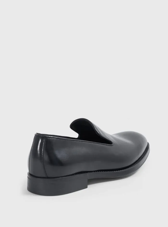 Men Paul Stuart Loafers Crest Leather Loafer Black