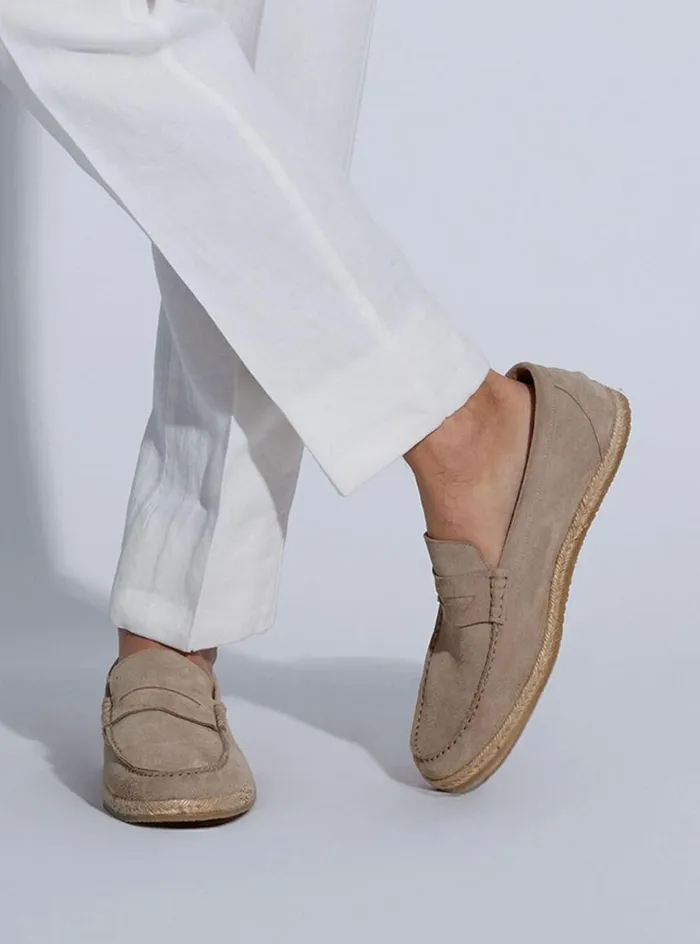 Men Paul Stuart Loafers Huxley Suede Penny Loafer Tan
